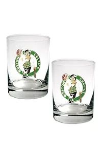 NBA Boston Celtics Set of 2 Rocks Glass Set