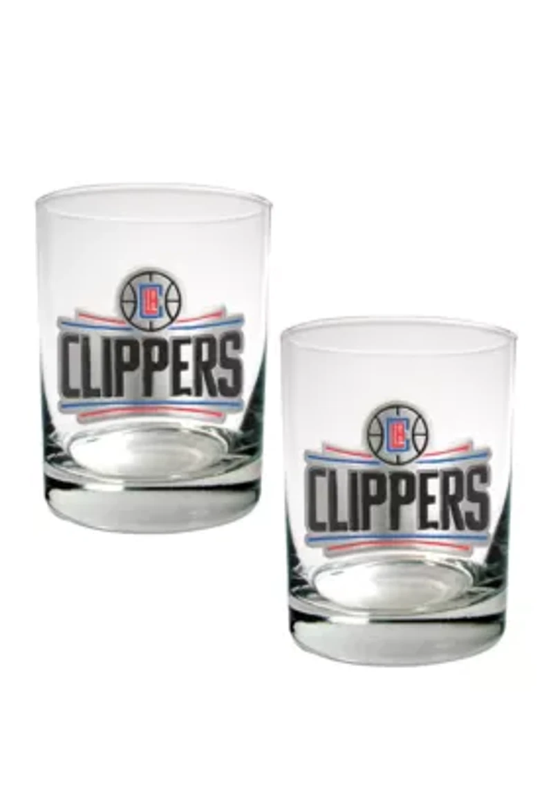 NBA Los Angeles Clippers Set of 2 Rocks Glass Set