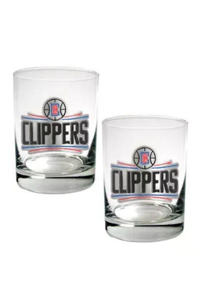 NBA Los Angeles Clippers Set of 2 Rocks Glass Set