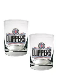 NBA Los Angeles Clippers Set of 2 Rocks Glass Set