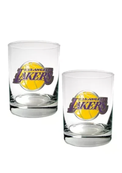 NBA Los Angeles Lakers Set of 2 Rocks Glass Set