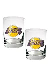 NBA Los Angeles Lakers Set of 2 Rocks Glass Set