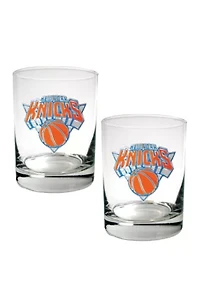 NBA New York Knicks Set of 2 Rocks Glass Set