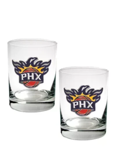 NBA Phoenix Suns Set of 2 Rocks Glass Set