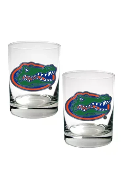  NCAA Florida Gators Set of 2 Rocks Glasses 