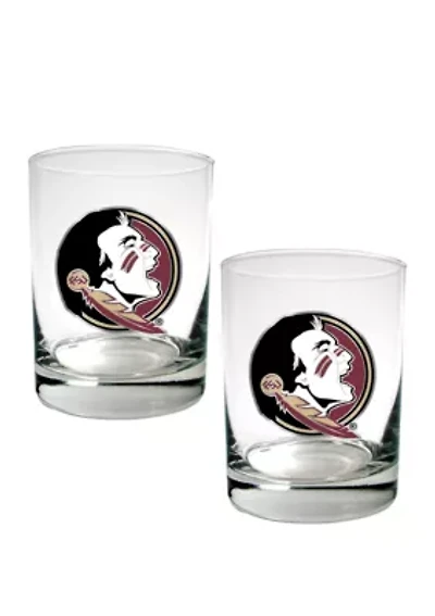 NCAA Florida State Seminoles Set of 2 Rocks Glasses