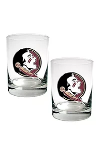  NCAA Florida State Seminoles Set of 2 Rocks Glasses 