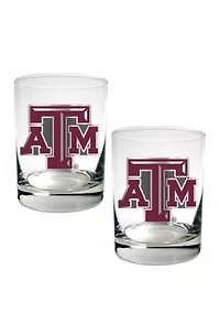 NCAA Texas A&M Aggies Set of 2 Rocks Glasses 