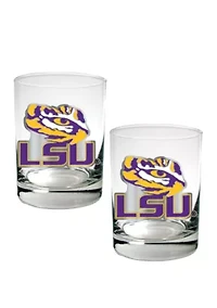  NCAA LSU Tigers Rocks Glass Set Set of 2 Rocks Glasses 