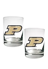 NCAA Purdue Boilermakers Set of 2 Rocks Glasses 