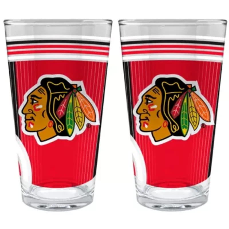 NHL Chicago Blackhawks 2pc Pint Glass Set