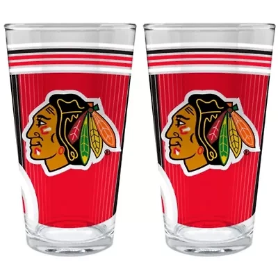 NHL Chicago Blackhawks 2pc Pint Glass Set