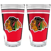 NHL Chicago Blackhawks 2pc Pint Glass Set