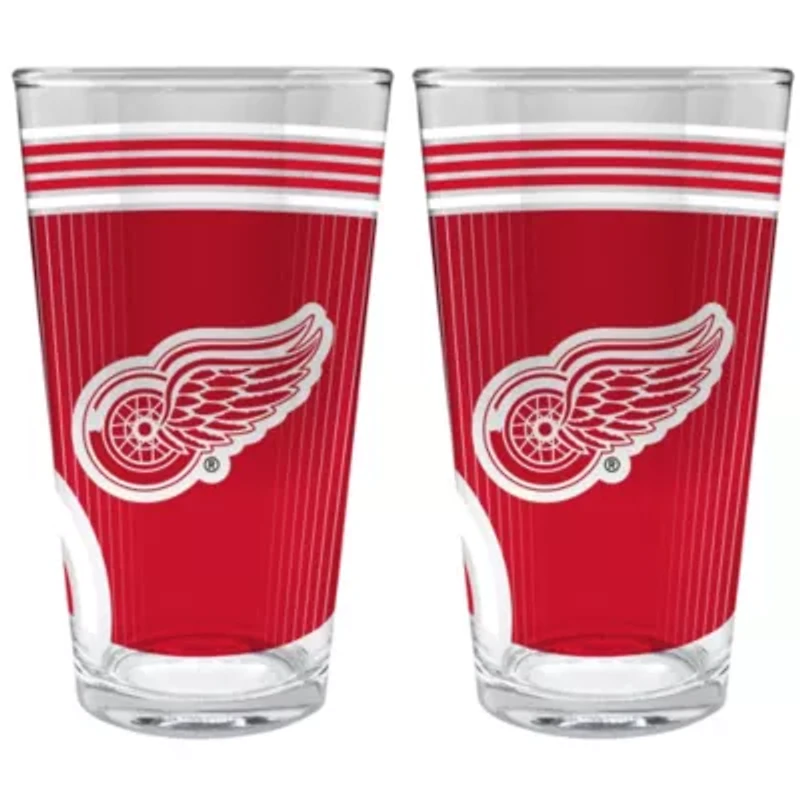 NHL Detroit Redwings 2pc Pint Glass Set