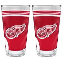 NHL Detroit Redwings 2pc Pint Glass Set