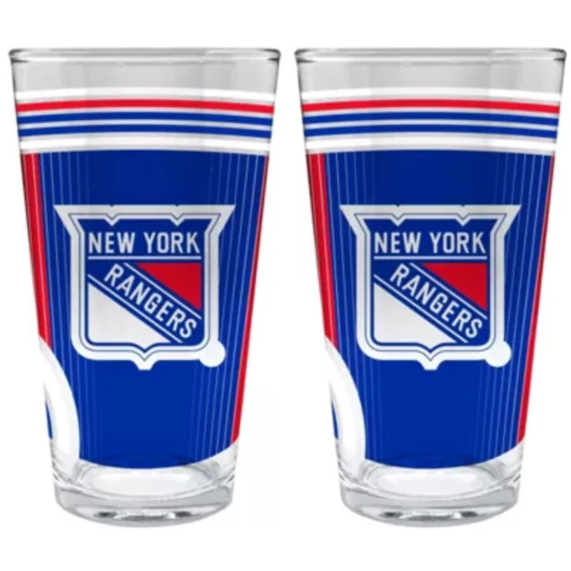 NHL New York Rangers 2pc Pint Glass Set