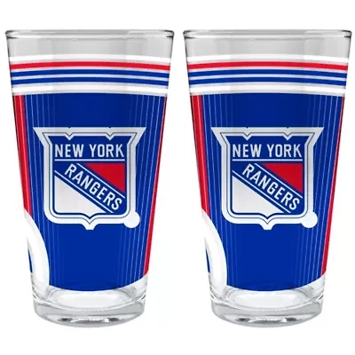 NHL New York Rangers 2pc Pint Glass Set