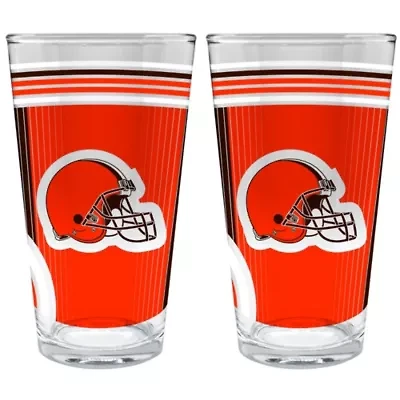 NFL Cleveland Browns 2pc Pint Glass Set