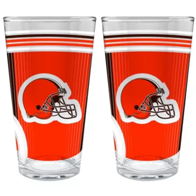 NFL Cleveland Browns 2pc Pint Glass Set