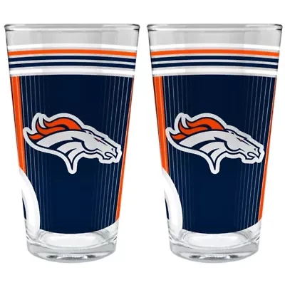 NFL Denver Broncos 2pc Pint Glass Set
