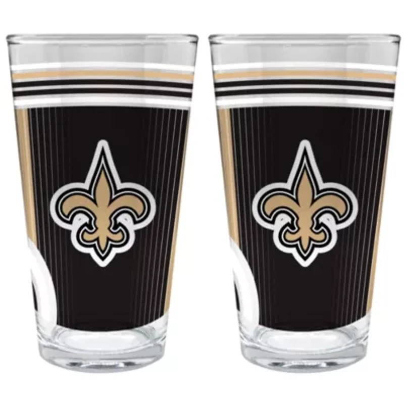 NFL New Orleans Saints 2pc Pint Glass Set