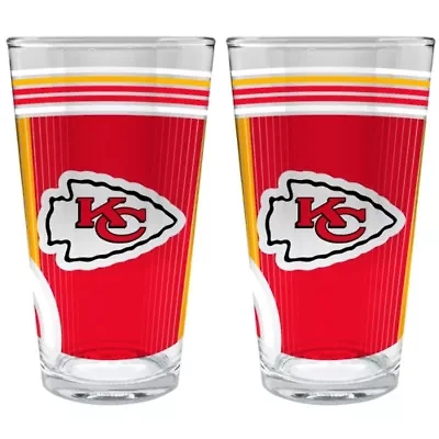 NFL Kansas City Chiefs 2pc Pint Glass Set
