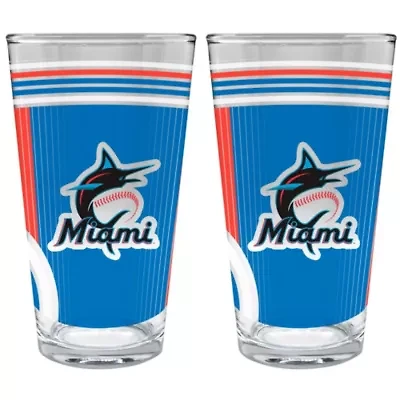 MLB Miami Marlins 2pc Pint Glass Set