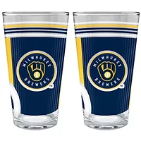 MLB Milwaukee Brewers 2pc Pint Glass Set