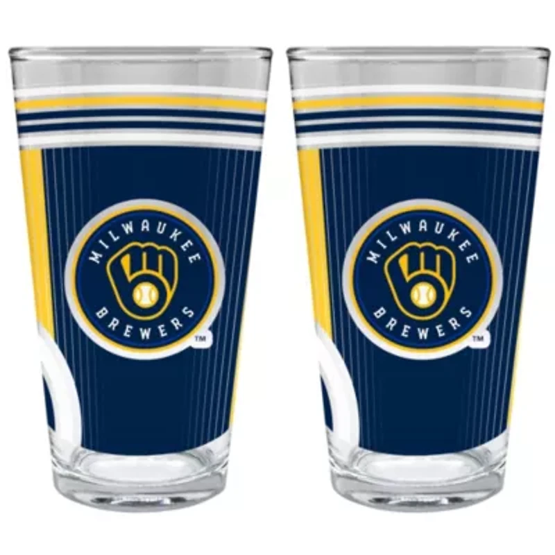 MLB Milwaukee Brewers 2pc Pint Glass Set