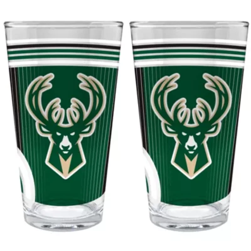 NBA Milwaukee Bucks 2pc Pint Glass Set