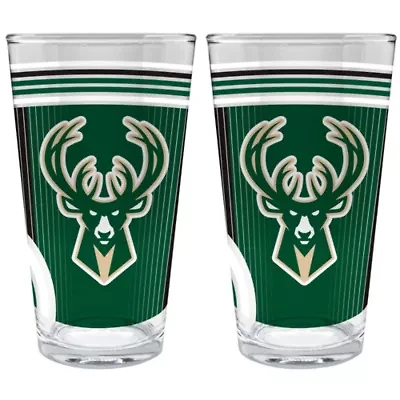 NBA Milwaukee Bucks 2pc Pint Glass Set