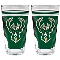 NBA Milwaukee Bucks 2pc Pint Glass Set