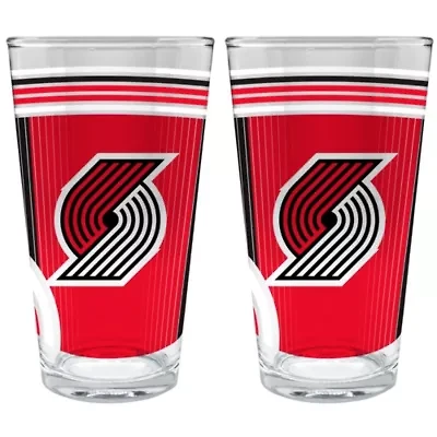 Portland Trail Blazers NBA Portland Trailblazers 2pc Pint Glass Set