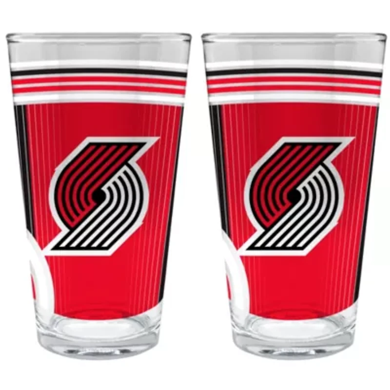 Portland Trail Blazers NBA Portland Trailblazers 2pc Pint Glass Set