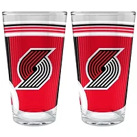 Portland Trail Blazers NBA Portland Trailblazers 2pc Pint Glass Set