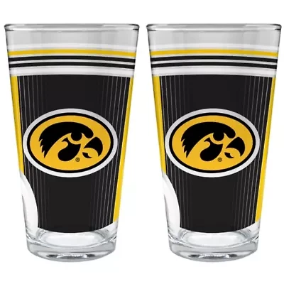 NCAA Iowa Hawkeyes 2pc Pint Glass Set