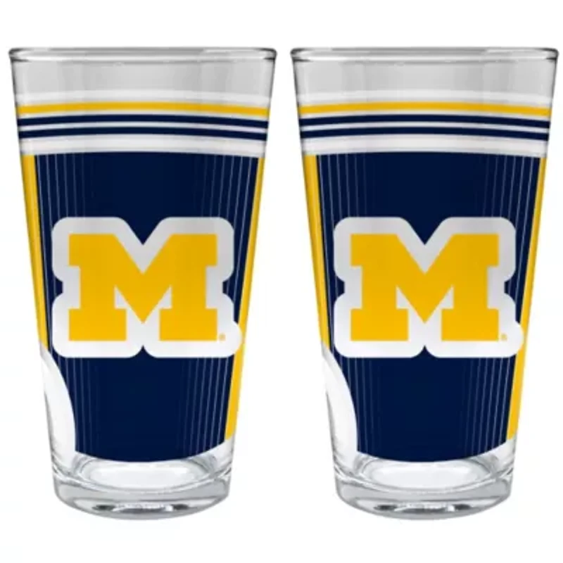 NCAA Michigan Wolverines 2pc Pint Glass Set