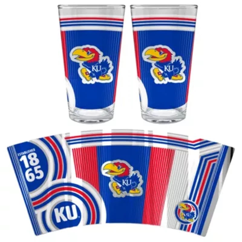 NCAA Kansas Jayhawks 2pc Pint Glass Set