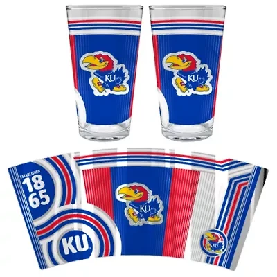 NCAA Kansas Jayhawks 2pc Pint Glass Set