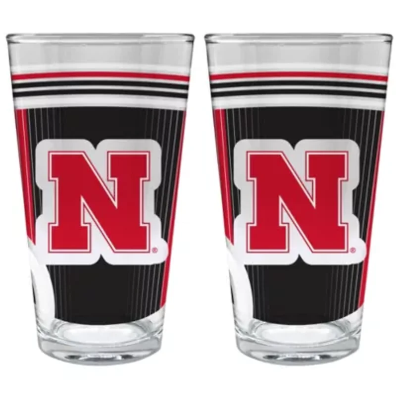 NCAA Nebraska Cornhuskers 2pc Pint Glass Set