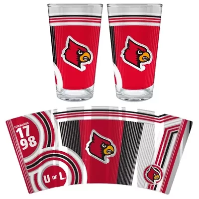 NCAA Louisville Cardinals 2pc Pint Glass Set