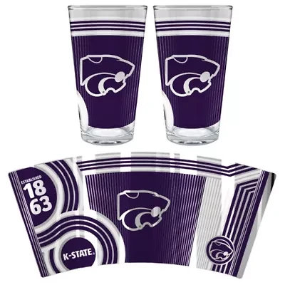 NCAA Kansas State Wildcats 2pc Pint Glass Set