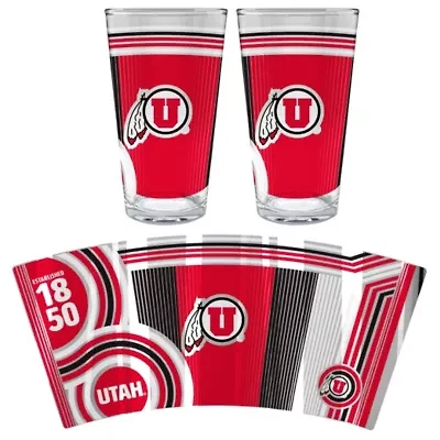NCAA Utah Utes 2pc Pint Glass Set