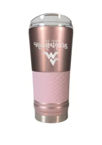 NCAA WVU Moutaineers 24 Ounce Rose Gold Draft Tumbler