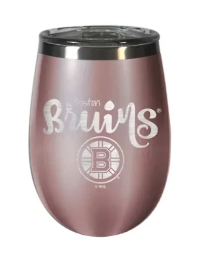 NHL Boston Bruins 12 Ounce Rose Gold Wine Tumbler
