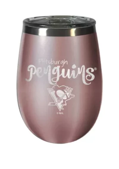 NHL Pittsburgh Penguins 12 Ounce Rose Gold Wine Tumbler