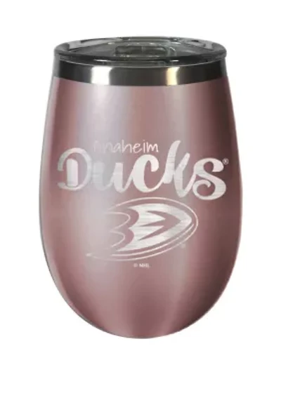 NHL Anaheim Ducks 12 Ounce Rose Gold Wine Tumbler