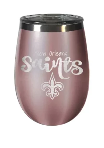 NFL New Orleans Saints 12 Ounce Rose Gold Wine Tumbler
