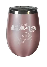 NFL Detroit Lions 12 Ounce Rose Gold Wine Tumbler