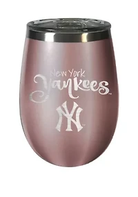 MLB New York Yankees 12 Ounce Rose Gold Wine Tumbler